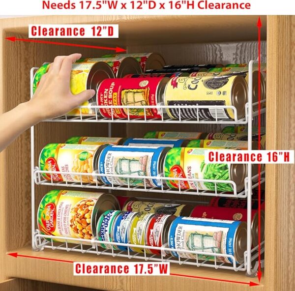 Simple Houseware Stackable Can Rack Organizer, White - Image 4