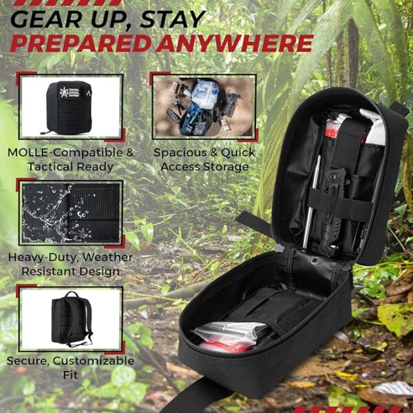 320-Piece Survival Kit | Emergency Gear for Camping, Hiking & Disaster Preparedness | Essential Roadside Emergency Kit | Molle Compatible Bug Out Bag | First Aid, Tactical Tools & Survival Essentials - Image 4