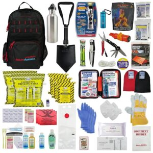 Ready America 72 Hour Elite Emergency Kit, 2-Person, 3-Day Backpack, Includes First Aid Kit, Survival Blanket, Emergency Food, Portable Disaster Preparedness Go-Bag for Earthquake, Fire, Flood