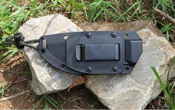 ESEE 4P Survival Knife - Field Tested Fixed Blade Knife with Molded Polymer Sheath & Clip Plate, Full Tang, Plain Edge - Durable Outdoor Camping Blade with Sheath for Survival - Image 4