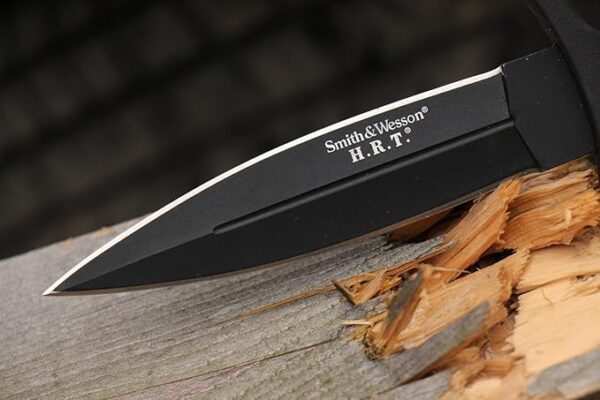 Smith & Wesson SWHRT9B 9in High Carbon S.S. Fixed Blade Knife with 4.7in Dual Edge Blade and TPE Handle for Outdoor, Tactical, Survival and EDC - Image 4