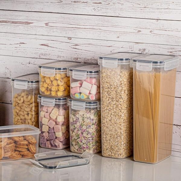 Vtopmart 32pcs Airtight Food Storage Containers Set, BPA Free Plastic Kitchen and Pantry Organization Canisters with Lids for Cereal, Dry Food, Flour and Sugar, Includes 32 Labels - Image 6