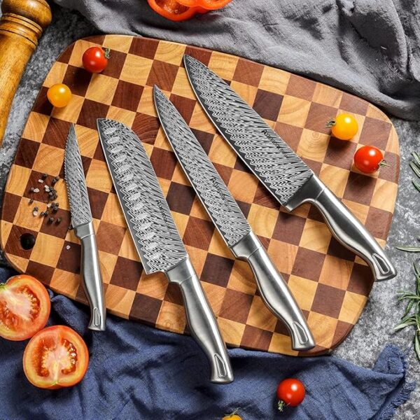 Astercook Knife Set, 15-Piece Kitchen Knife Set with Block, Built-in Knife Sharpener, German Stainless Steel Knife Block Set, Dishwasher Safe - Image 5