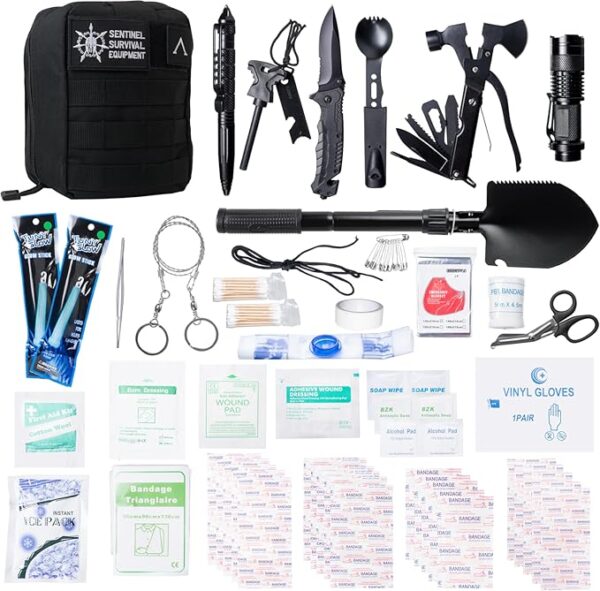 320-Piece Survival Kit | Emergency Gear for Camping, Hiking & Disaster Preparedness | Essential Roadside Emergency Kit | Molle Compatible Bug Out Bag | First Aid, Tactical Tools & Survival Essentials - Image 2