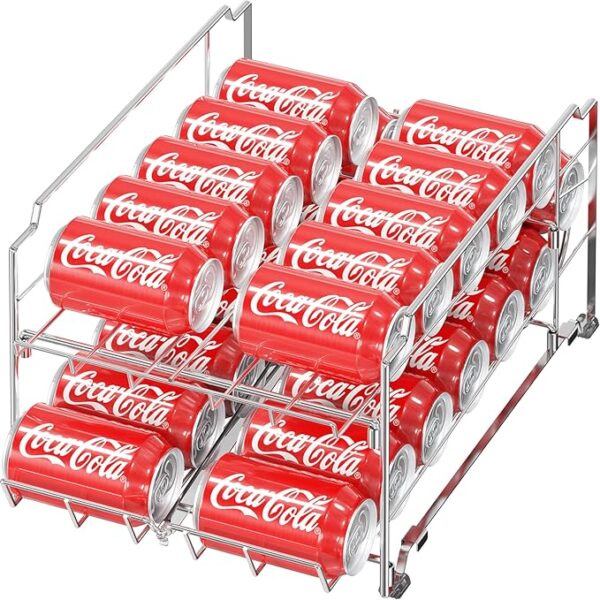 Simple Houseware Dual Row Front Loading Can Dispenser, Chrome - Image 2