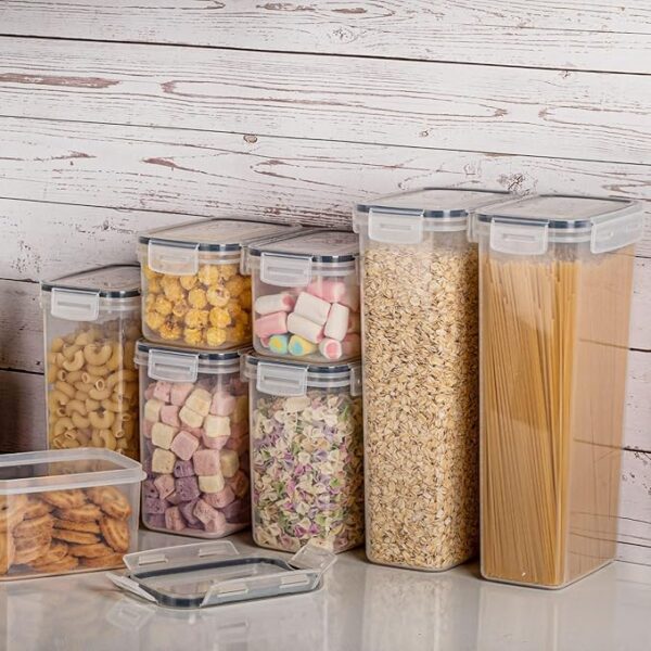 Airtight Food Storage Containers with Lids, Vtopmart 24 pcs Plastic Kitchen and Pantry Organization Canisters for Cereal, Dry Food, Flour and Sugar, BPA Free, Includes 24 Labelsï¼Black - Image 6