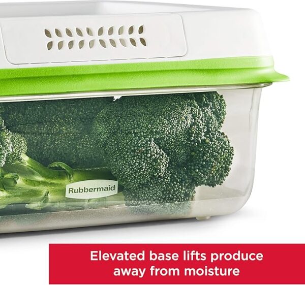 Rubbermaid FreshWorks Produce Saver, Medium and Large Storage Containers, 8-Piece Set, Set of 4, Med & Lg, Clear - Image 4