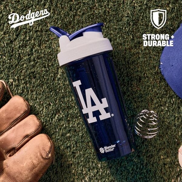 BlenderBottle Shaker Bottle Pro Series Perfect for Protein Shakes and Pre Workout, 28-Ounce, White/Blue (Los Angeles Dodgers) - Image 3