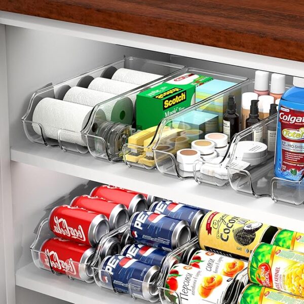 Simple Houseware Soda Can Organizer for Pantry / Refrigerator, Clear, Set of 2 - Image 5