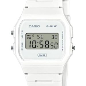 Casio F-91WB Series | Menâs Digital Watch | Turquoise | Bio-Based Resin Band | LED Backlight | Stopwatch | Daily Alarm | Auto Calendar | 12/24 Hour Format | Water Resistant