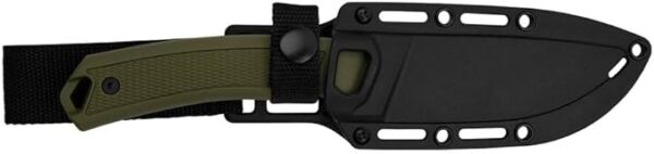 Kershaw Deschutes Skinner Fixed Blade Hunting Knife, Olive Handle with D2 Stainless Steel Drop Point Blade, Strong Grip with Finger Choil and Rubber Overlay, Includes Sheath - Image 3