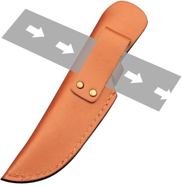 Knife Sheath, Portable Leather Knife Case Cassette Belt Knife Holster for 4.7 * 1.6" Knives Outdoor Hiking Camping Survival - Image 7