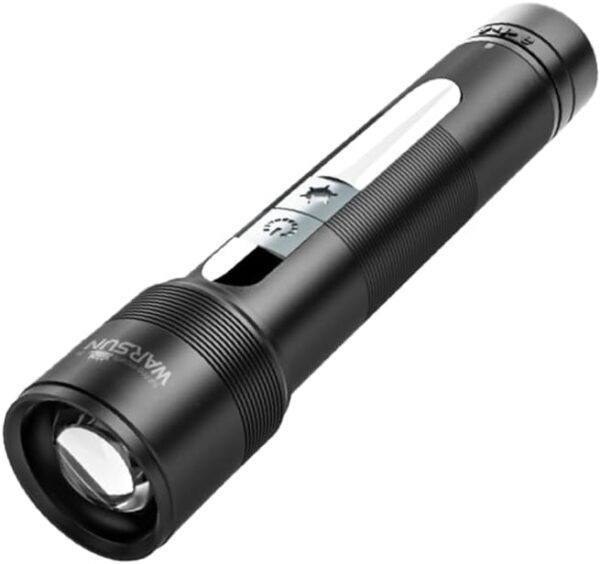 WARSUN Magnetic Flashlight 1200 Lumens Rechargeable High Lumen LED Torch, Super Bright Zoomable Light with COB Side Beam, Battery Indicator, for Emergency & Outdoor Use - Image 2