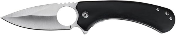 Elk Ridge Drop Point Folding Knife, 3.48" Satin Blade, Wood Handle, Pocket Clip, 8.18" Overall Length, Survival, EDC (Black) - Image 6