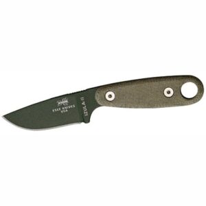 ESEE Knives Izula-II Fixed Blade Knife, Micarta Handle, Molded Sheath, Clip Plate (OD Green)