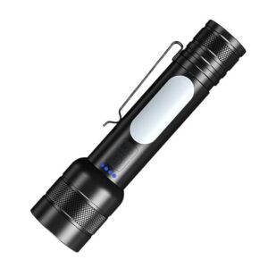 LED Flashlight with 2000mAh Battery, 600 Lumens, and Adjustable Brightness Compact Type-C Rechargeable Torch for Outdoor and Emergency Use