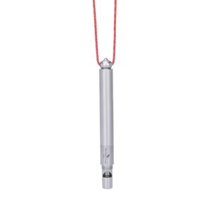Boundless Voyage Titanium Survival Whistle Portable Camping Saw Knife Awl 4-in-1 EDC Outdoor Gear Multi-Purpose Tool for Hiking, Hunting, Pets Training Ti9024O