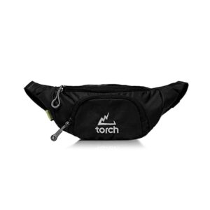 TORCH Mens Fanny Pack - Hip Pack For Men Women with Compass Survival, Small Crossbody Fanny Packs for Walking, Biking, Outdoor, Workout - Vallejo (Black)