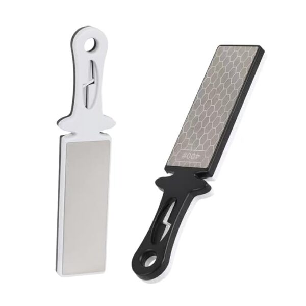 DMD Dual-Sided Diamond Knife Sharpener â 400# Coarse Grit & 1000# Fine Grit with Tungsten Steel Edge and Ceramic Rod â Professional Multi-Stage Sharpening Tool for Kitchen, Outdoor, & Survival Knives