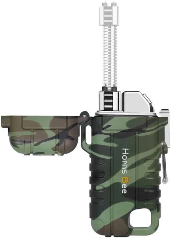 Windproof Electric Lighter - Plasma Lighters with Long Flexible Neck, Rechargeable Electric Candle Lighters, Waterproof Torch Lighter, Camping Accessories Survival Hiking Gear (Camo) - Image 2
