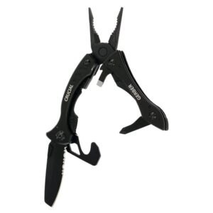 Gerber Gear Crucial EDC Multitool Pocket Knife with Clip and Strap Cutter for Camping and Survival, Black