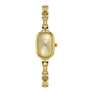 CARLIEN Women Vintage Petite Bracelet Gold Dainty Watch Small Oval Analog Quartz Watch Luxury Waterproof Ladies Diamonds Wristwatch