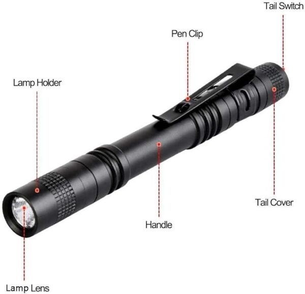 10Pack Pen Light Flashlight 1000LM Ultra Slim LED Pocket Penlight Torch with Clip for Inspection, Camping,and Emergency - Image 6