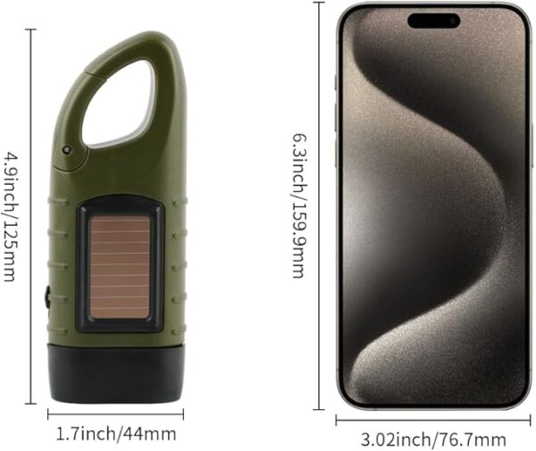 TOCH 4-Pack Hand Crank Solar Powered Flashlight LED Flashlight Emergency Lights for Outdoor Sports Hiking Campings - Image 4