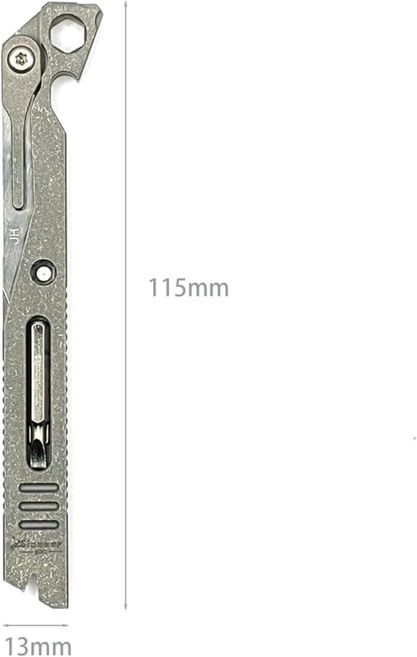 Titanium Pry Bar,EDC Multitool Pry Bar,Multitool Bottle OpenerBox Cutter, Outdoor Camping Utility Knife Emergency Tool,EDC Pocket Tools (grey) - Image 3