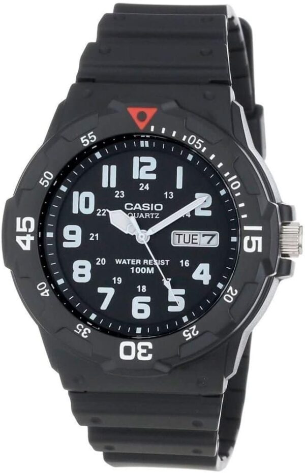 Casio MRW200H Series | Unisex Analog Watch | 100M WR | Stainless Steel Case | Resin Band | 2 Hand Analog (HR, Min, SEC) | Date Display | Screw Down Crown/Screw Down Caseback | 3 Year Battery - Image 2