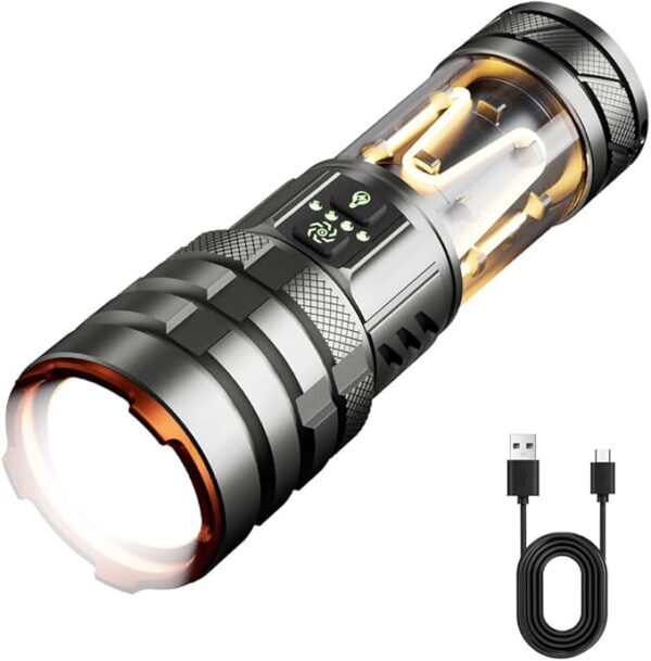 Torches LED Super Bright 5000 High Lumen, Rechargeable Torch with Camping Light, Zoomable, 11 Light Modes, Long Battery Life, Waterproof Powerful Tactical Torch for Camping, Dog Walking, Emergency - Image 2