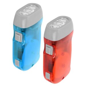 LED Torch Emergency Flashlight Lamp , Hand Crank Flashlight , Outdoor Mini Manual Hand Crank Torch for Camping Home Car Emergency Survival Gear Self Powered Charging Torch Dynamo(Red and blue) , Fla