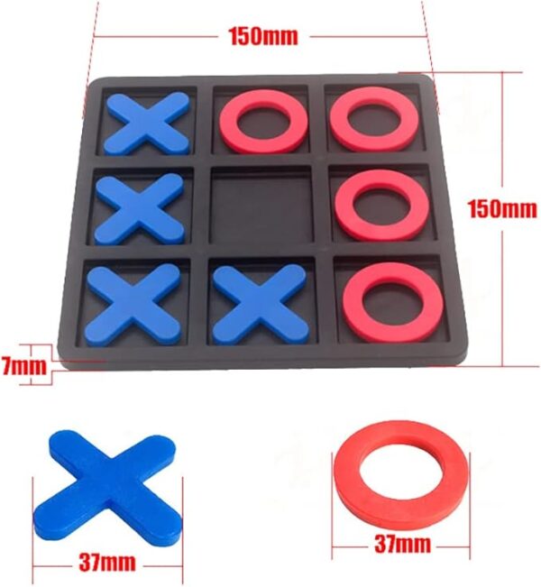 Tic Tac Toe Board Game,Tic Tac Toe Family Game, Classic Board Game, Classical Family Board Game,Children's Tic Tac Toe Game, Plastic tic tac Toe Game, Board Size 15 X 15 cm - Image 4
