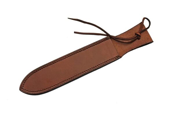 SZCO SUPPLIES Knife Sheath - 14" Brown Genuine Leather Knife Sheath for Belt - Heavy Duty Dagger Sheath, Knife Holster for Hunting, Tactical, Survival Knives