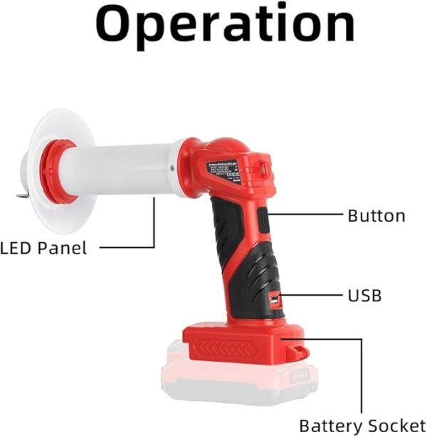 8W 800LM Lantern Replacement for Craftsman V20 Li-ion Battery Outdoor Portable Camping Lantern with Hook, USB Output, Emergency Light, Perfect for Camping, Hiking, and Outdoor Activities(Tool Only) - Image 3