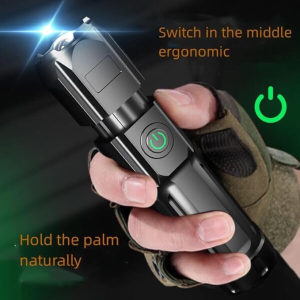 Rechargeable Flashlights 20,000 High Lumens, 1500M Long Throw Super Bright LED Small Powerful Tactical Flashlight with Memory Function, 6Modes Pocket Waterproof Flash Light for Camping,Emergency - Image 4