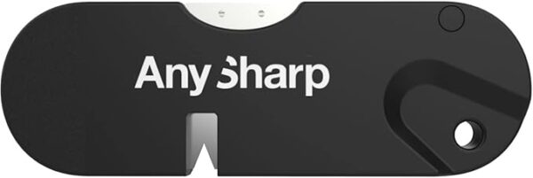 AnySharp Tactical Pocket Knife Sharpener, Outdoor Survival Gear, Portable Diamond Tungsten Tools, Firestarter Included, Ideal for Camping, Fishing, Hunting, Black, ABS - Image 2