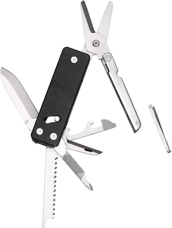 ROXON KS2 Elite D2 Blade 13 in 1 Mini Multi Tool function pocket knife with big scissor, G10 handle and Pocket clip, good for Camping/Backpacking/Emergencies/EDC Multitool (D2 Steel Blade) - Image 2