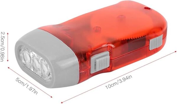 LED Torch Emergency Flashlight Lamp , Hand Crank Flashlight , Outdoor Mini Manual Hand Crank Torch for Camping Home Car Emergency Survival Gear Self Powered Charging Torch Dynamo(Red and blue) , Fla - Image 6