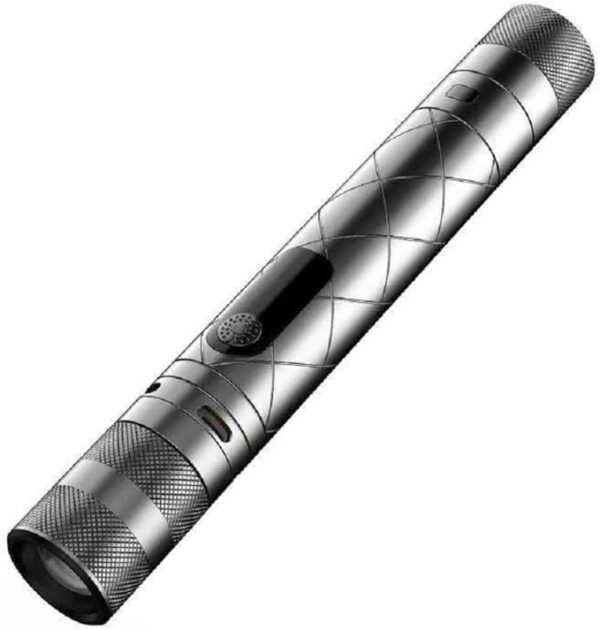 poyoelf Portable 3 in 1 LED Flashlight with Arc Lighter and Alarm Warning,Rechargeable Self-Defense Flashlight Tactical Flashlight for Travel,Camping,Emergency,Gifts for Men&Women (Black1) - Image 2