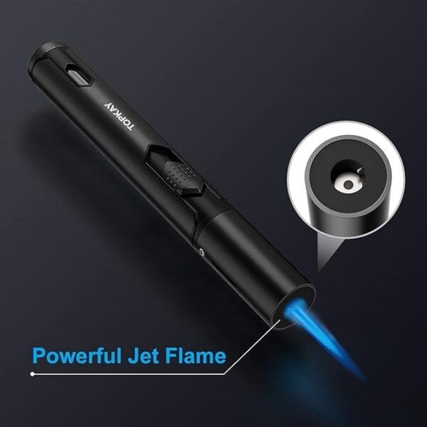 Torch Lighters, 2 Pack, Butane Lighters, Adjustable Jet Flame Torch Lighters, Windproof Butane Refillable Gas Torch Lighter Long Lighter for Candle, Grill, BBQ, Fireworks(Butane Not Included) - Image 5