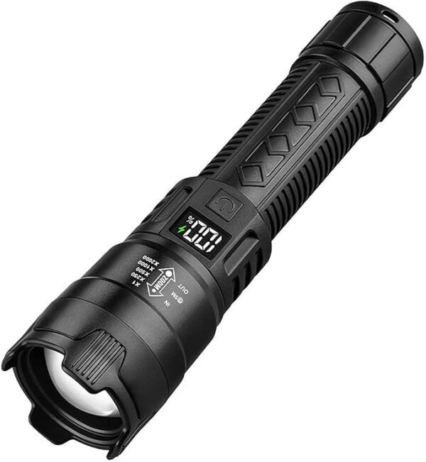 Inside The Bars, Rechargeable Flashlight, Super Bright LED Flashlight, Bright High Lumens Flashlight for Hiking, Camping, Emergency. (Black)