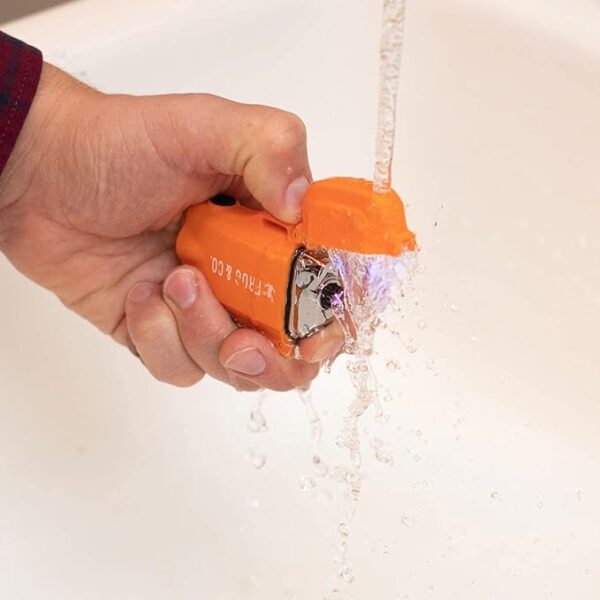Survival Frog Tough Electric Lighter 2.0 - Waterproof & Windproof Lighters - Flameless Top-Facing Dual Arc Plasma, USB Rechargeable w/Built-in Flashlight, Camping, Survival Fire Starter (Orange) - Image 5