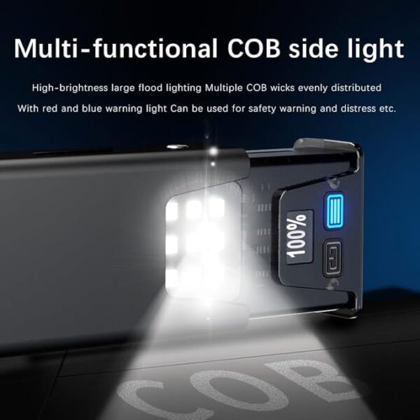 Rechargeable EDC Flashlight 1000 Lumensï¼ LED Mini Flat Flash light with Magnetic Baseï¼USB-C Charging Pocket Flashlight,Multi-Mode Side Light,IPX6 Waterproof for Home, Camping and Emergencies(Black) - Image 7