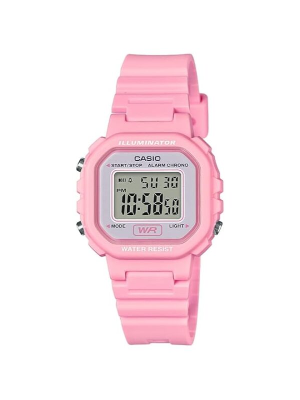 Casio LA20WH Series | Women's Digital Watch | Water Resistant | LED Light | Auto Calendar | Date Display | 1/100 SEC Stopwatch | Regular Time Keeping (HR, Min, SEC, PM, Date, Day) | 5 Yr Batt