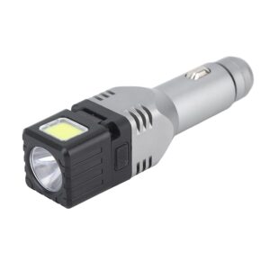 Car Plug in Flashlight Rechargeable Dual Light Source Super Bright Mini Handheld Automobile Charged Emergency Torch