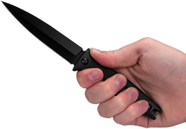 Kershaw Secret Agent (4007); Concealable Boot Knife with Strong Single Edge 4.4 Inch 8Cr13MoV Steel Blade; Arrives with Dual Carry Molded Sheath and Stealthy Non-Reflective Black Oxide Finish, 3 OZ - Image 3