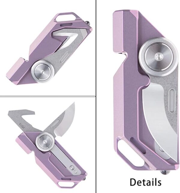 TACRAY Titanium Emergency Whistle, Multifunctional Whistle with Foldable Knife, Portable Lanyard Keychain Whistle, Loud Whistle up to 130 decibels for Emergency Survival (Purple Color) - Image 5