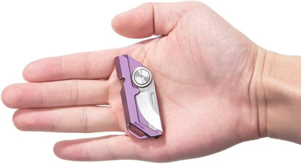 TACRAY Titanium Emergency Whistle, Multifunctional Whistle with Foldable Knife, Portable Lanyard Keychain Whistle, Loud Whistle up to 130 decibels for Emergency Survival (Purple Color) - Image 4