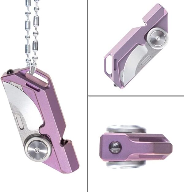 TACRAY Titanium Emergency Whistle, Multifunctional Whistle with Foldable Knife, Portable Lanyard Keychain Whistle, Loud Whistle up to 130 decibels for Emergency Survival (Purple Color) - Image 6